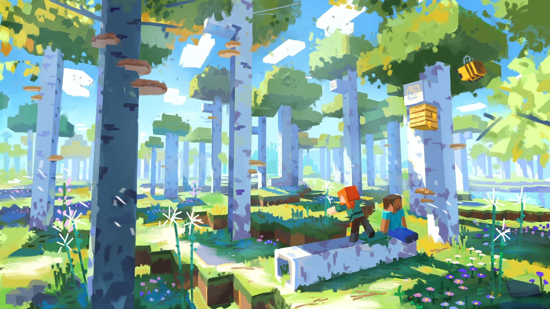 Forêt de bouleaux de l'univers Moroland